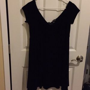 Black off the shoulder velvet dress